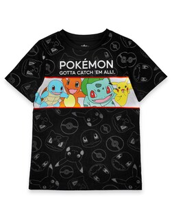 Foto 1 | Foto 1 | Camiseta Pokémon Para Niños Verde/negra Con Pikachu Squirtle Bulbasaur - Venta Internacional.
