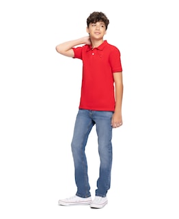 Foto 2 | Foto 2 | Polo Tommy Hilfiger Para Niños, Manga Corta, Color Rojo Hiedra, Talla 3 - Venta Internacional.