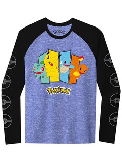 Foto 1 | Foto 1 | Camiseta Pokémon Classic Starter Group De Manga Larga Para Niños - Venta Internacional.
