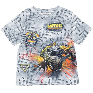 Foto 1 | Foto 1 | Camiseta Monster Jam Maximum Destruction Gris Para Niños De 6 Años - Venta Internacional.