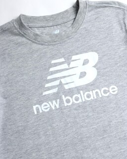 Foto 2 | Foto 2 | Camiseta New Balance Para Niños Con Núcleo De Algodón Con Logotipo Apilado, Talla 8 - Venta Internacional.