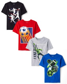 Foto 1 | Foto 1 | Camiseta The Children's Place De Manga Corta, Paquete De 4, Para Niños De 7 A 8 Años - Venta Internacional.