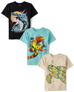 Foto 1 | Foto 1 | Camiseta The Children's Place Para Niños Con Gráficos Variados, Paquete De 3 - Venta Internacional.