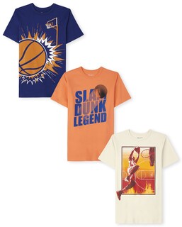 Foto 1 | Foto 1 | Camiseta The Children's Place Para Niños Con Temática De Baloncesto, Paquete De 3 - Venta Internacional.