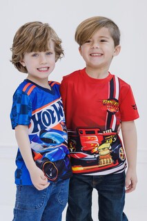 Foto 2 | Foto 2 | Pack De 2 Camisetas Hot Wheels Para Niños Pequeños, Color Rojo Y Azul, Talla 6 - Venta Internacional.