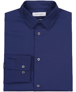 Foto 2 | Foto 2 | Camisa De Vestir Calvin Klein Para Niños, Manga Larga, Azul, Talla 18 - Venta Internacional.