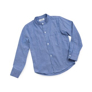 Foto 2 | Foto 2 | Camisa Audaz Para Niño De Algodón Azul Con Cuello Mao