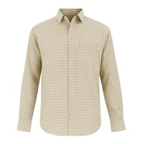 Camisa Para Niño Chicos Olé 3675 Beige Cuadros Manga Larga