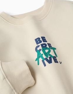Foto 3 | Foto 3 | Sudadera Perchada para Niño Creartive Beige Zippy