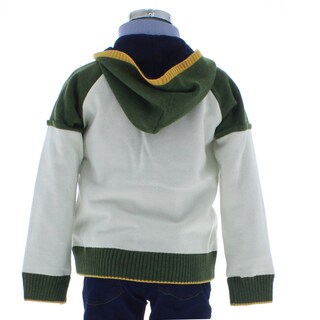 Foto 4 | Foto 4 | Sudadera Para Niño Chicos Olé 2999 Blanco Con Verde Con Cierre