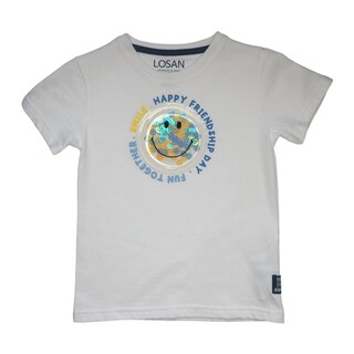 Foto 1 | Foto 1 | Playera Slime Losan 215-1023AL color Blanco Happy Friend Ship Day Fun Together para Niño