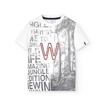 Playera Boboli Blanca Estampado W para Niño