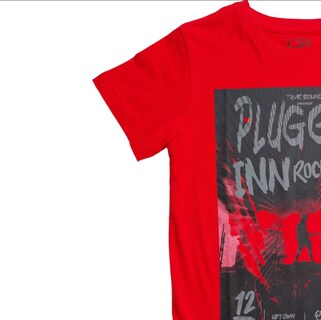 Foto 2 | Foto 2 | Playera Roja Con Texto Estampado ''plugged Inn Rockfest'' Para Niño Losan