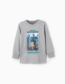 Foto 1 | Foto 1 | Playera De Manga Larga Para Niño 'urban Explorer Gris Zippy