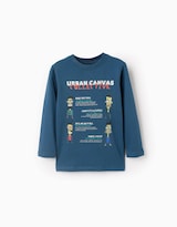 Playera De Manga Larga Para Niño 'urban Canvas Turquesa Zippy