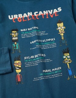 Foto 3 | Foto 3 | Playera De Manga Larga Para Niño 'urban Canvas Turquesa Zippy