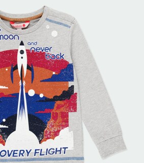 Foto 2 | Foto 2 | Playera Gris De Manga Larga “to The Moon And Never Back” Niño Boboli