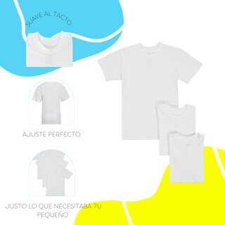 Foto 3 | Foto 3 | Playera Bambi Cuello Redondo Manga Corta 3 Piezas Blanco