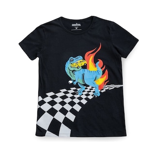 Foto 1 | Foto 1 | Playera Audaz Para Niño De Algodón Negro Con Estampado De Dinosaurio