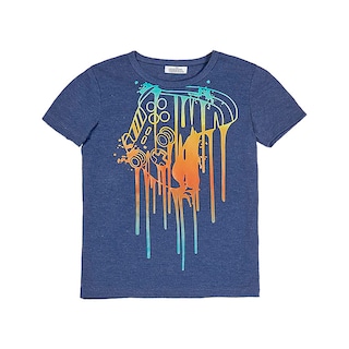 Foto 2 | Foto 2 | Playera Audaz Para Niño De Algodón Azul Marino Con Estampado Gamer