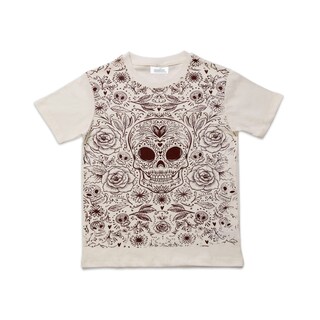 Foto 1 | Foto 1 | Playera Audaz Para Niño De Algodón Beige Con Estampado De Calavera