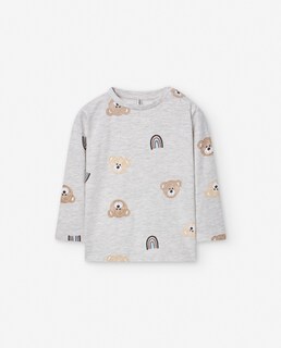 Foto 1 | Foto 1 | Playera Color Gris Estampado Teddy Para Bebé Niño Losan
