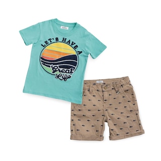 Foto 1 | Foto 1 | Playera Audaz Para Niño De Algodón Verde Con Mensaje Bordado
