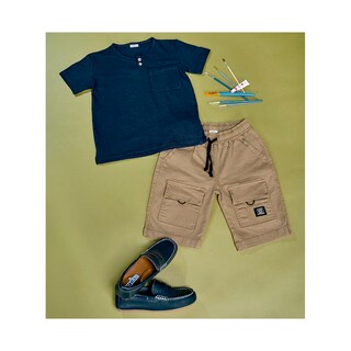 Foto 3 | Foto 3 | Playera Audaz Para Niño De Algodón En Azul Con Botones Y Bolsillo