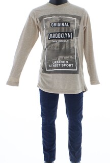 Foto 5 | Foto 5 | Playera Para Niño Chicos Olé 3283 Beige Manga Larga