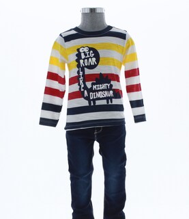Foto 5 | Foto 5 | Playera Para Niño Chicos Olé 3215 Azul Rojo Y Amarillo Manga Larga