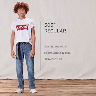 Foto 5 | Foto 5 | Vaqueros Levi's 505 Para Niños, Corte Regular, Tonos Nublados, Talla 16 - Venta Internacional.