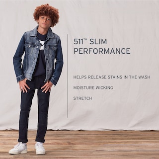 Foto 5 | Foto 5 | Vaqueros Levi's 511 Slim Fit Performance Para Niños Negros De 16 Años - Venta Internacional.