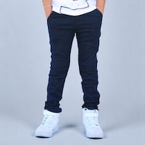 Pantalón De Gabardina Strech Para Niño Y/o Adolescente Color Azul Marino