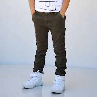 Foto 3 | Foto 3 | Pantalón De Gabardina Strech Para Niño Y/o Adolescente Color Verde Militar