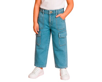 Foto 1 | Foto 1 | Jeans Cargo Niña Ocean Point Pantalón De Mezclilla Con Bolsas Laterales