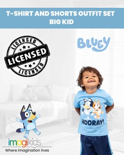 Foto 2 | Foto 2 | Conjunto De Ropa Bluey Bingo Little Boys, Camiseta Y Pantalones Cortos De Malla - Venta Internacional.