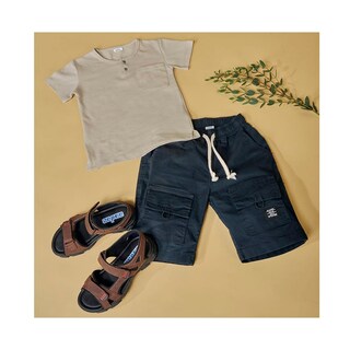 Foto 3 | Foto 3 | Short Audaz Para Niño En Algodón Azul Marino Con Bolsillos Cargo