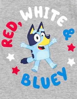 Foto 2 | Foto 2 | Camiseta Bluey Del 4 De Julio Para Niño Y Niña, Gris, Talla 4 - Venta Internacional.