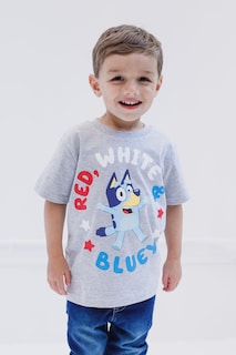 Foto 4 | Foto 4 | Camiseta Bluey Del 4 De Julio Para Niño Y Niña, Gris, Talla 4 - Venta Internacional.