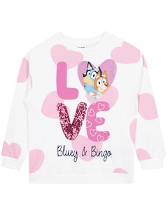 Foto 1 | Foto 1 | Sudadera Bluey Bingo Con Cuello Redondo Para Niñas, Color Blanco 2t - Venta Internacional.