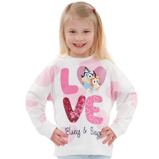 Foto 2 | Foto 2 | Sudadera Bluey Bingo Con Cuello Redondo Para Niñas, Color Blanco 2t - Venta Internacional.