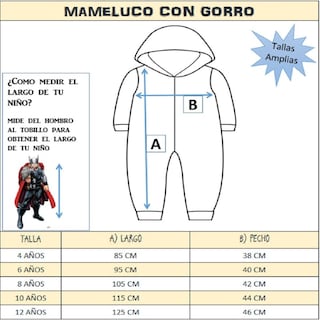 Foto 5 | Foto 5 | Mameluco Marvel con Gorro Bordado Capitán América Azul