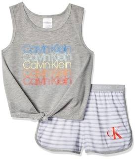 Foto 1 | Foto 1 | Conjunto de Pijama Calvin Klein Poliéster Gris para Niñas - Venta Internacional