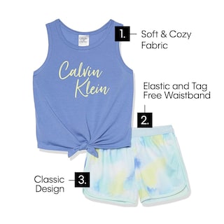 Foto 2 | Foto 2 | Conjunto de Pijama Calvin Klein Poliéster Gris para Niñas - Venta Internacional