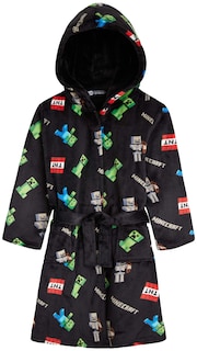Foto 1 | Foto 1 | Bata De Lana Esponjosa De Minecraft Para Niños De 7 A 8 Años, Color Negro - Venta Internacional.