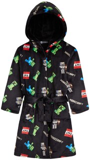 Foto 1 | Foto 1 | Bata De Lana Esponjosa De Minecraft Para Niños De 11 A 12 Años, Negra - Venta Internacional.