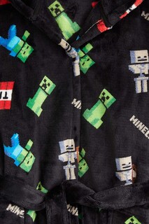 Foto 4 | Foto 4 | Bata De Lana Esponjosa De Minecraft Para Niños De 11 A 12 Años, Negra - Venta Internacional.