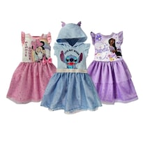 Kit 3 Vestidos Disney Minnie/Stitch/Isabela Multicolor