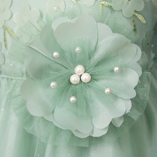 Foto 4 | Foto 4 | Vestido De Fiesta Verde Pastel Con Flores para Niñas Gerat