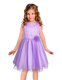 Foto 1 | Foto 1 | Vestido Lila De Tul Brillante Con Detalles Florales Para Jovencitas Gerat
